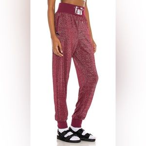 Adam Selman Sport Hi Rise Sweatpants - Oxblood and Silver